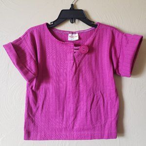 Vintage Magenta Top with Button Closure, size 3T, by Health-tex